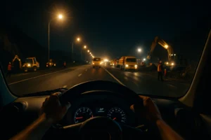 suasana perbaikan jalan malam hari suasana perbaikan jalan malam hari